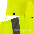 Class 3 Hood High Visibility Reflective Rain Jacket Wholesale Rainwear Hi-Viz Safety Black Bottom Waterproof Long Mens Rain Coat